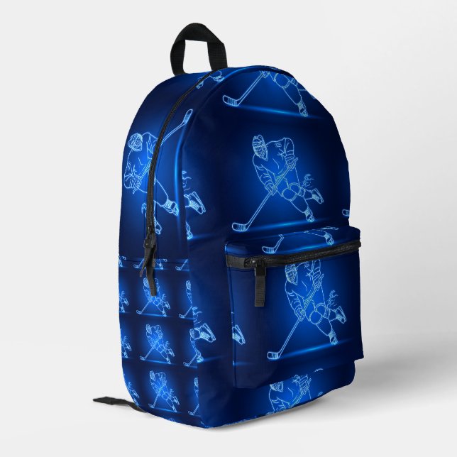 Fierce Hockey Player Backpack Bedruckter Rucksack (Rückseitige Ecke links)