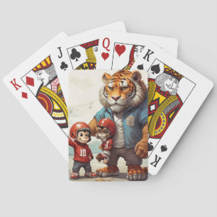 Fierce Jungle Football Monkey Tiger Rivalität Spielkarten
