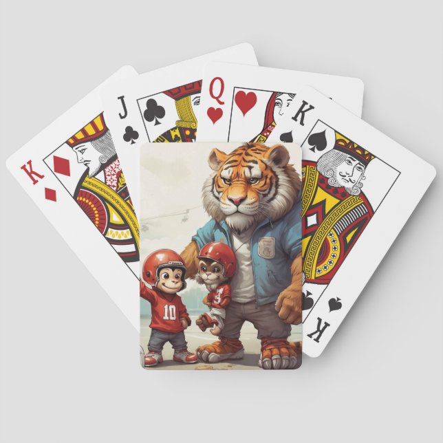 Fierce Jungle Football Monkey Tiger Rivalität Spielkarten (Rückseite)