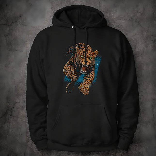 Fierce Leopard Big Cat Wildlife Art Animal Hoodie (Von Creator hochgeladen)