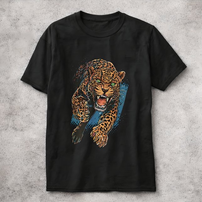 Fierce Leopard Big Cat Wildlife Art Animal T-Shirt (Von Creator hochgeladen)