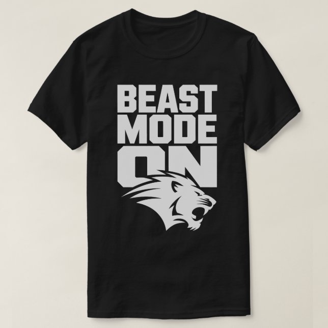Fierce Lion Head Motivierend Workout T-Shirt (Design vorne)
