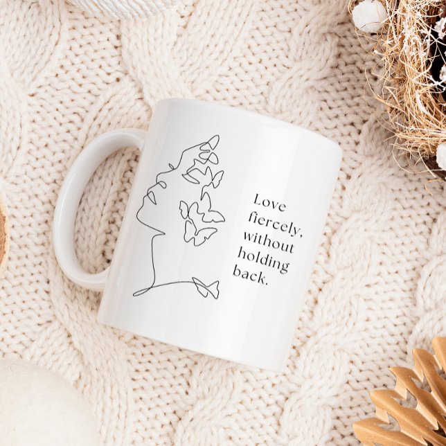 Fierce Love Butterfly Line Art Mug (Créateur téléchargé)