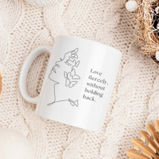 Fierce Love Butterfly Line Art Mug Kaffeetasse