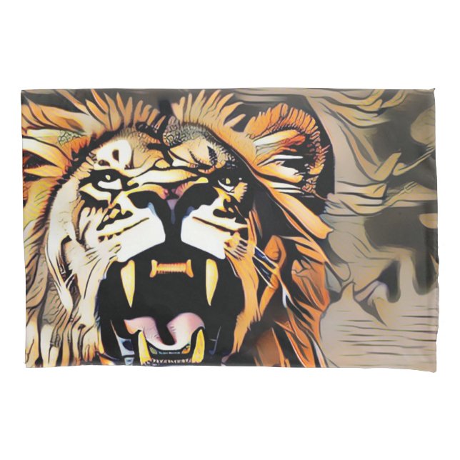 Fierce Majestic Lion - König der Tiere Kissenbezug (Vorderseite-Links)
