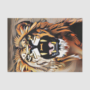 Fierce Majestic Lion - König der Tiere Seidenpapier