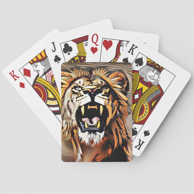 Fierce Majestic Lion - König der Tiere Spielkarten (Rückseite)