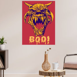 Fierce Monster BOO Halloween Beängstigend Design P Poster