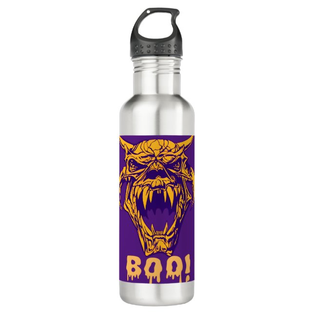 Fierce Monster BOO Halloween Beängstigende Wasserf Edelstahlflasche (Vorderseite)