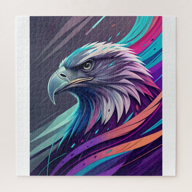 Fierce Neon Eagle — Stilisierter Kopf mit geometri (Vertikal)