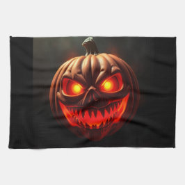Fierce Neon Pumpkin Halloween Kitchen Towel Geschirrtuch