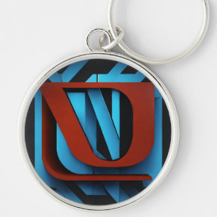 Fierce Netflix-Logo auf schwarzem und blauem Hinte Schlüsselanhänger