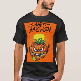 Fierce Pumpkin Face - Bold Halloween Design T-Shirt