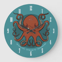 Fierce Red Octopus Tentacles Cartoon mit Text