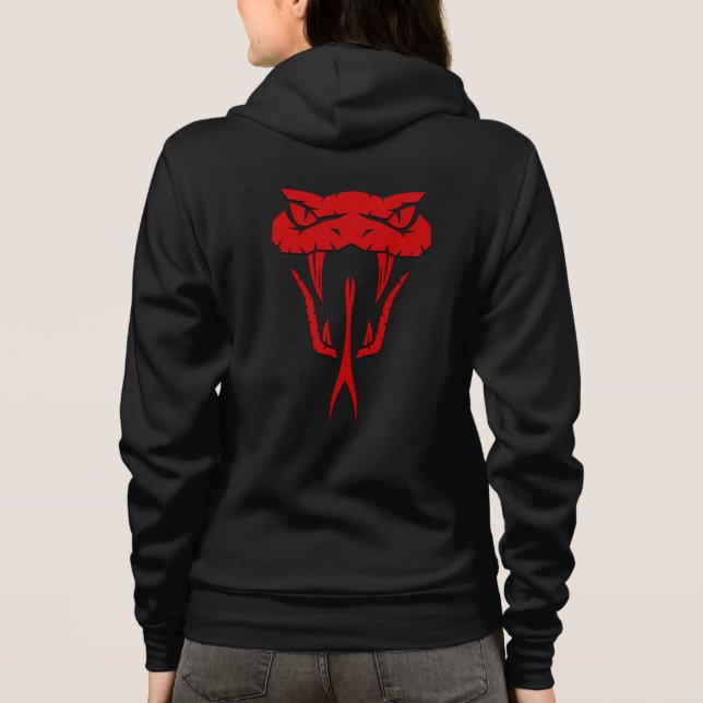 Fierce Red Serpent Face Unisex Hoodie (Rückseite)