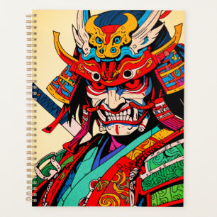 Fierce Samurai Warrior - farbenfrohe japanische Bu Planer