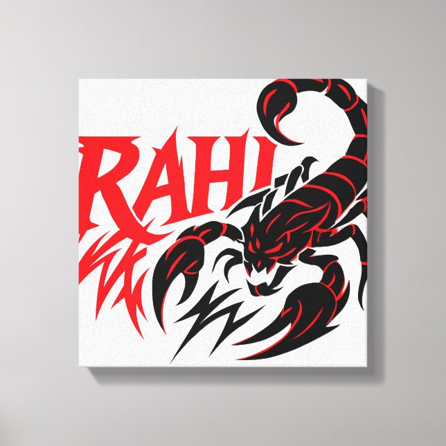 Fierce Scorpion Grafikdesign mit "RAHI" Tex Leinwanddruck (Vorderseite)
