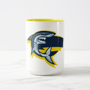 Fierce Shark Mascot-Kaffee Zweifarbige Tasse