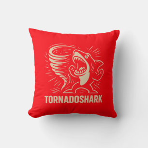 Fierce shark tornado art design for viral kissen