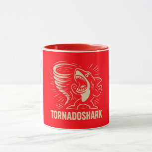 Fierce shark tornado art design for viral tasse