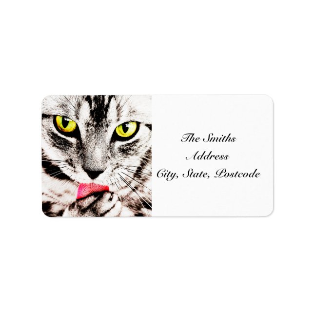 Fierce Tabby Cat Address Label Adressaufkleber (Vorne)