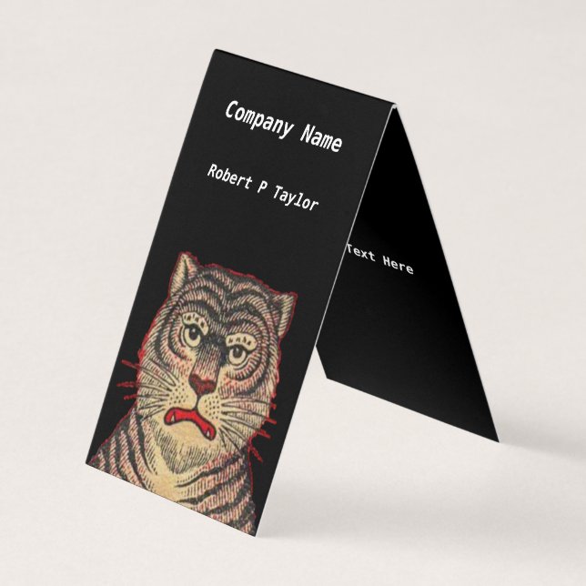 Fierce Tiger Head Black Stripes Red Kontur Black Visitenkarten (Vorderseite)