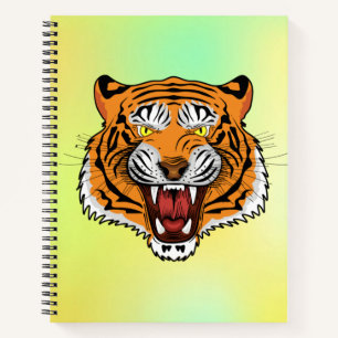 Fierce Tiger Head Illustration-24327 Kapuzenpullov Notizbuch