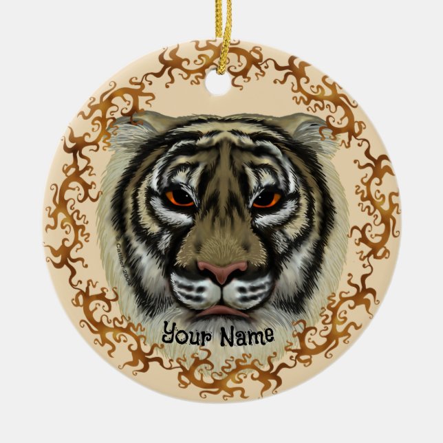 Fierce Tiger Keramik Ornament (Vorne)