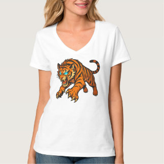 Fierce Tiger mit leuchtenden Augen Grafischer T -  T-Shirt