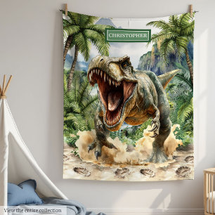 Fierce Tyrannosaurus Blanket Individuelle Name für Fleecedecke