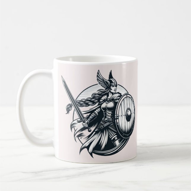 Fierce Valkyrie Warrior - Norse Mythology Line Kun Kaffeetasse (Links)