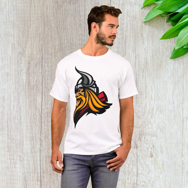 Fierce Viking Warrior Head Northelm und Bart T-Shirt (Von Creator hochgeladen)