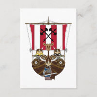 Fierce Vikings on Longship RSVP Card
