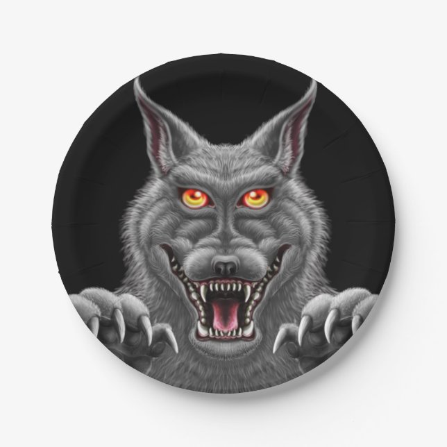 Fierce Werewolf Paper Party Teller (Vorderseite)