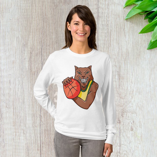 Fierce Wildcat Basketball Mascot T-Shirt (Von Creator hochgeladen)