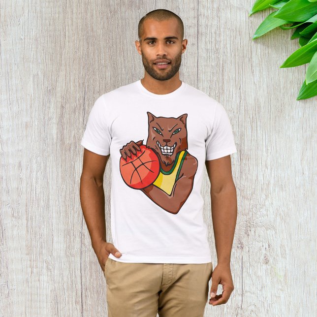 Fierce Wildcat Basketball Mascot T-Shirt (Von Creator hochgeladen)