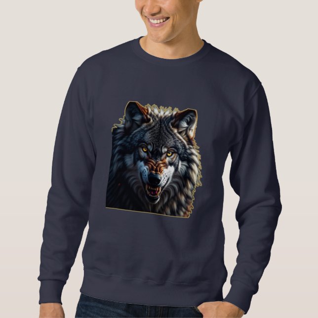 Fierce Wolf – Symbol of Strength and Freedom Sweatshirt (Vorderseite)