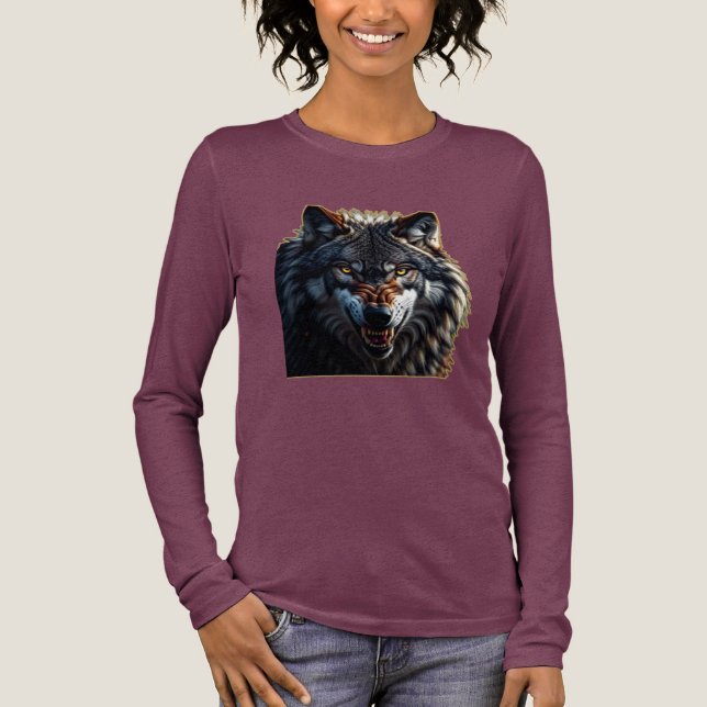 Fierce Wolf – Symbol of Strength and Freedom Tri-Blend Shirt (Vorderseite)