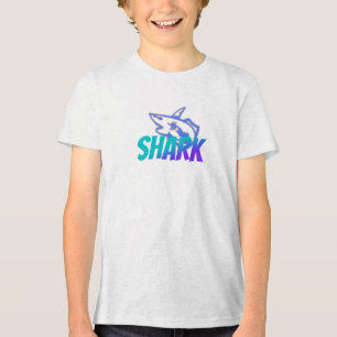 Fierces Hai-Logo mit Farbverlauf    Kühner Ozean  Tri-Blend Shirt