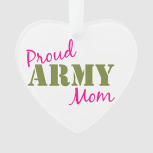 "Fière maman de l'armée" Ornement cardiaque