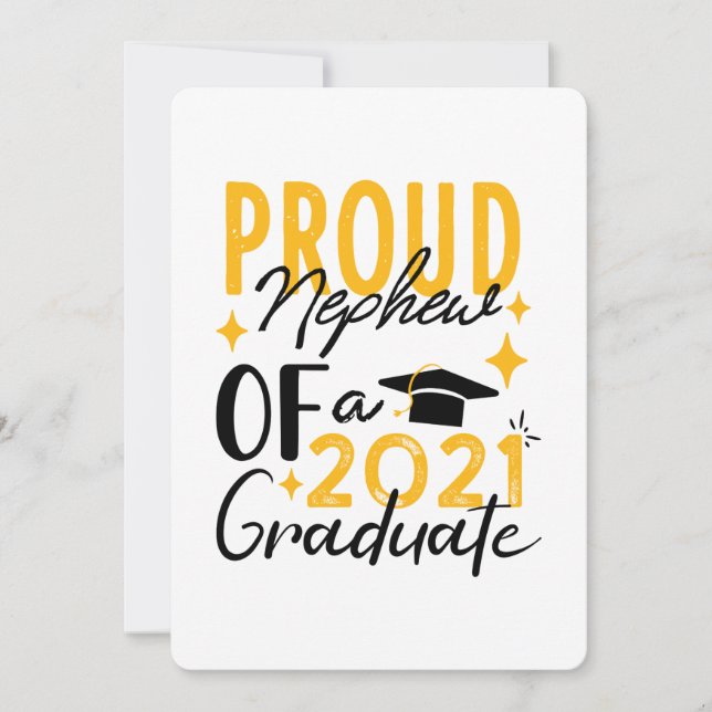 Fière Nephew d'une carte de voeux diplômée 2021 (Devant)