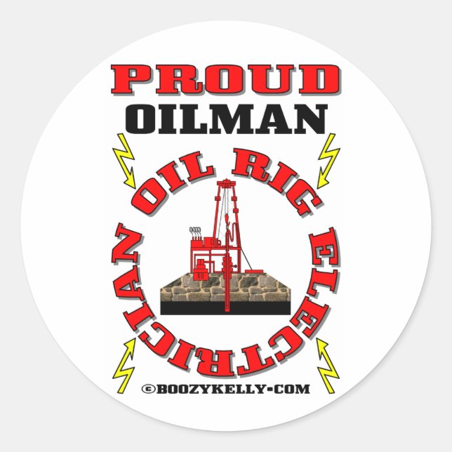 Fière Oilman, Électricien À Huile, Sticker À Huile (Devant)