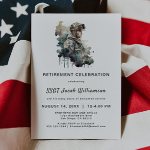 Fière Silhouette militaire Invitation à la retrait
