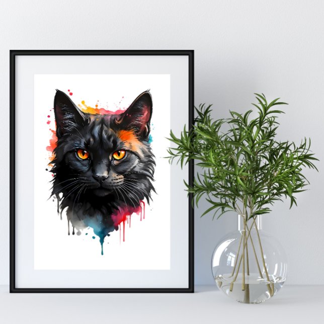Fierge Blick Schwarze Katze Poster (Von Creator hochgeladen)
