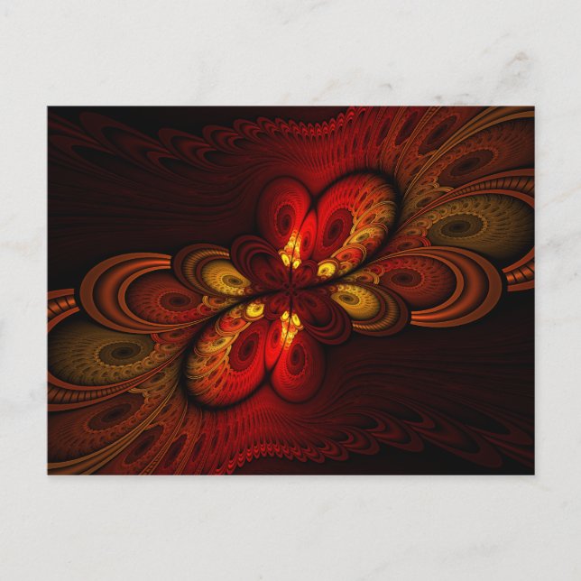 Fieri Abstraktes Fraktal Art Postkarte (Vorderseite)