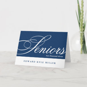 Fiers aînés Marine blanche graduation faire-part