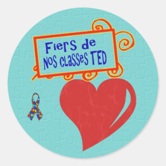 Fiers de nos klassen TED - Autokollants Runder Aufkleber