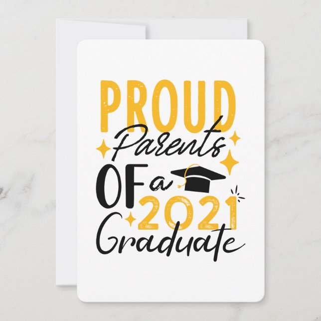 Fiers parents d'un diplômé de 2021 Carte de voeux (Devant)