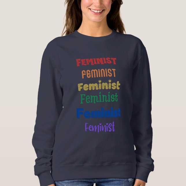 fierté féministe sweatshirt arc-en-ciel (Devant)