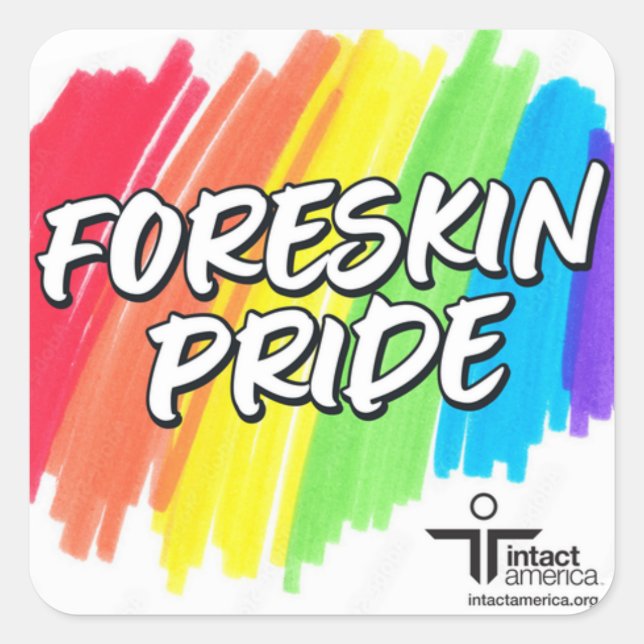 Fierté Foreskin — Sticker — Arc-en-ciel (Devant)
